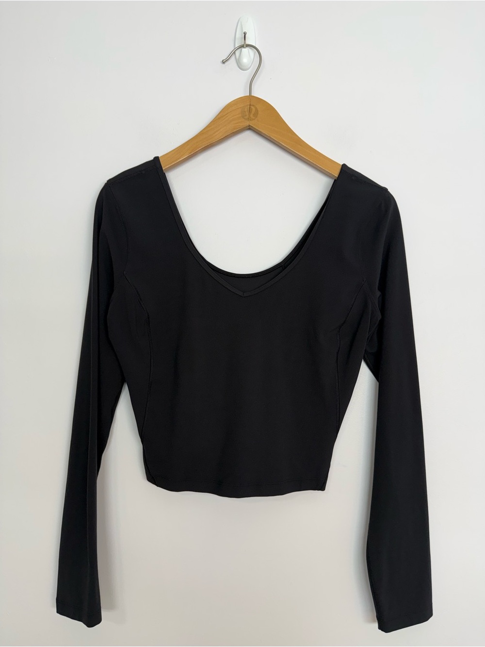 Black Long Sleeve Scoop Neck Women's Top